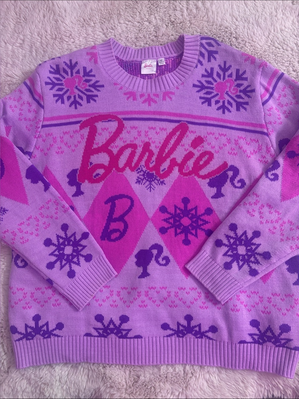Barbie Pink & Purple Logo Crewneck Sweater💜🩷